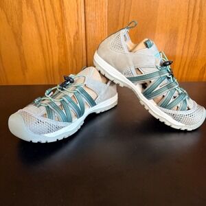 Northside Women's Size 8 Water Sandals‎ Aqua Blue Grey Lace Up Outdoor Shoes